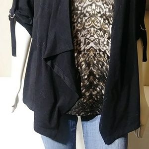 XL 2 in 1 Flyaway Cardigan & Top